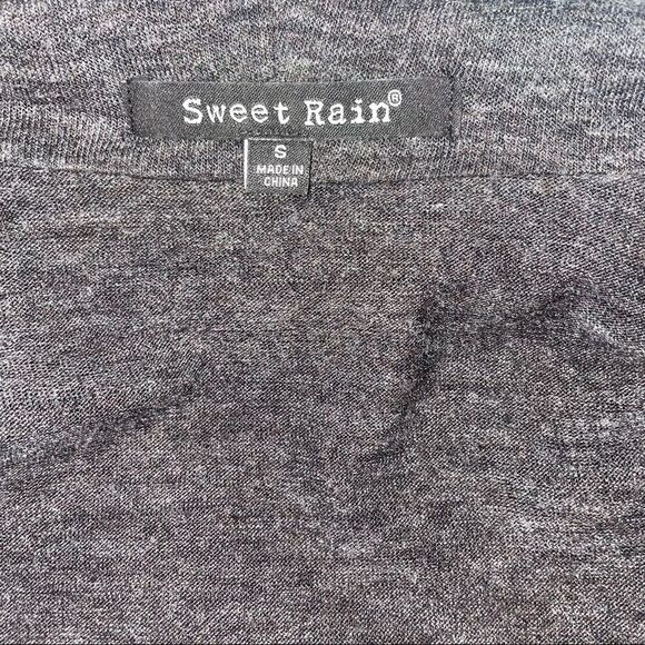 Sweet Rain brand open front moto/jacket cardigan SZ S gray black waterfall front - Picture 9 of 11
